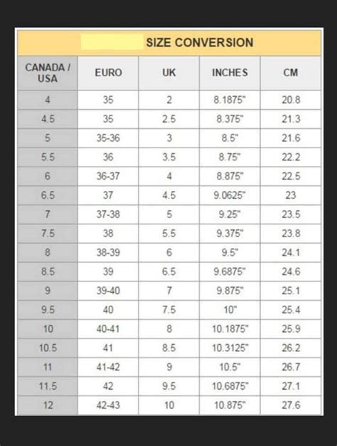 hermes shoe size guide.